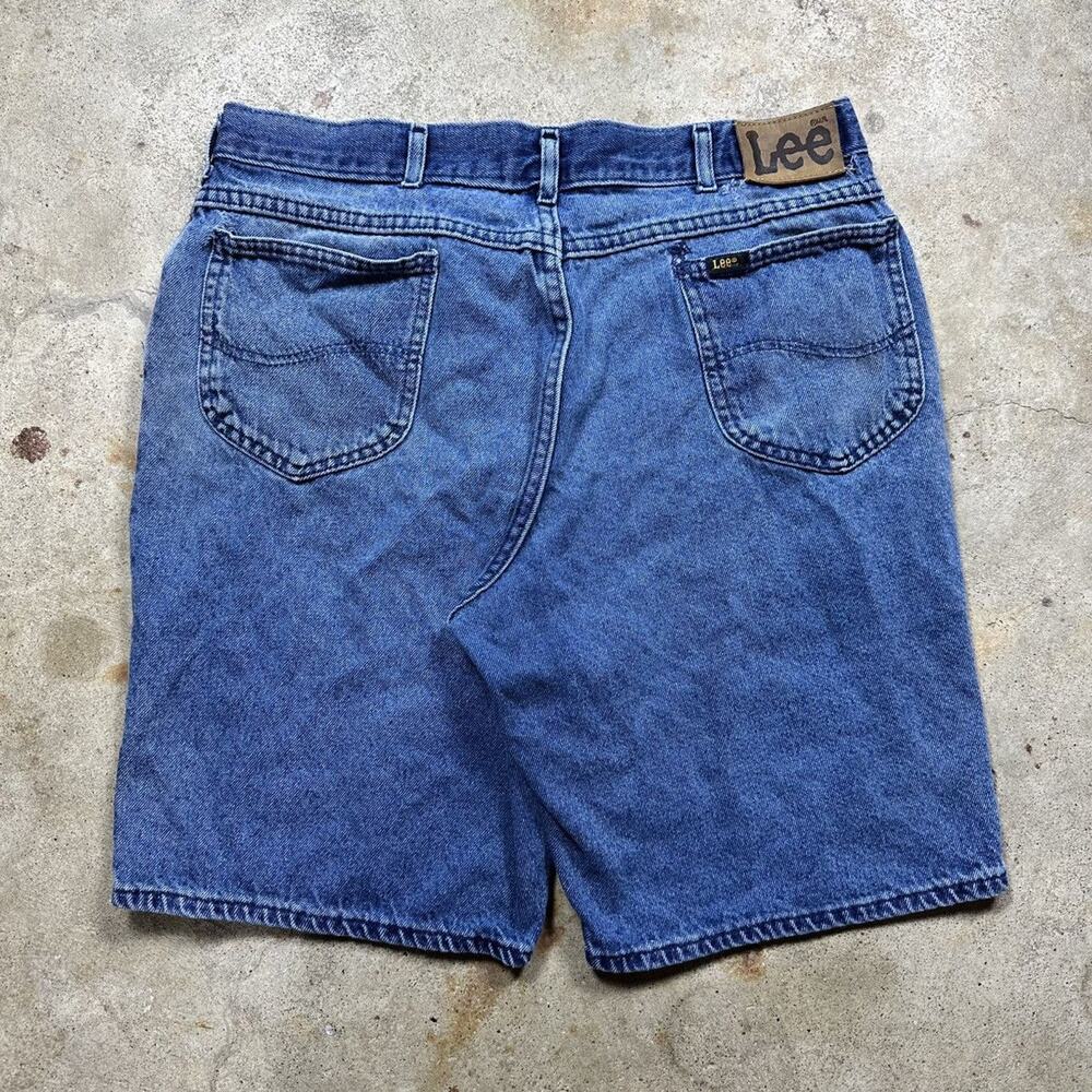 VTG 90s Lee Made in USA Blue Denim Jean Shorts Size 35